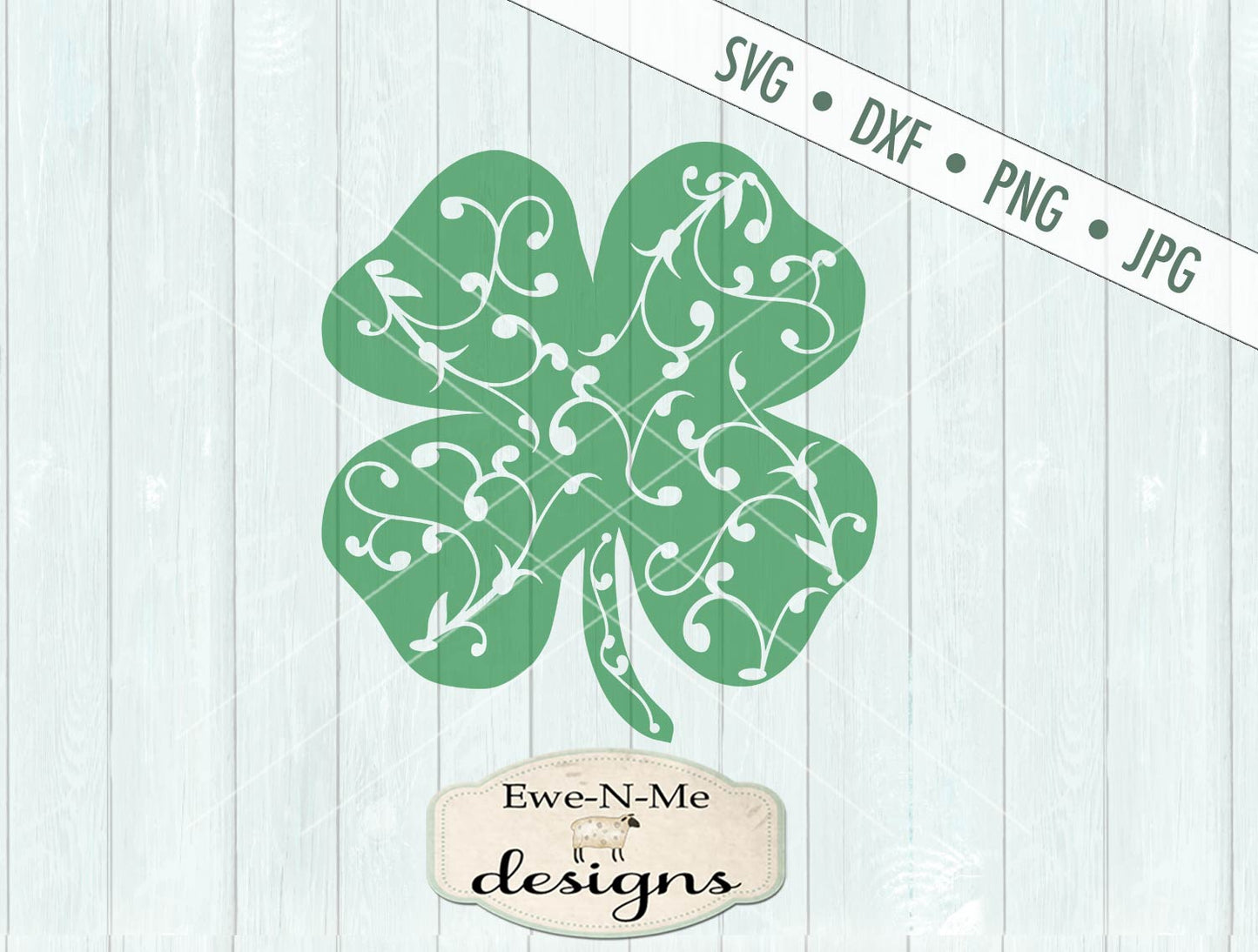 Shamrock with Swirls - SVG