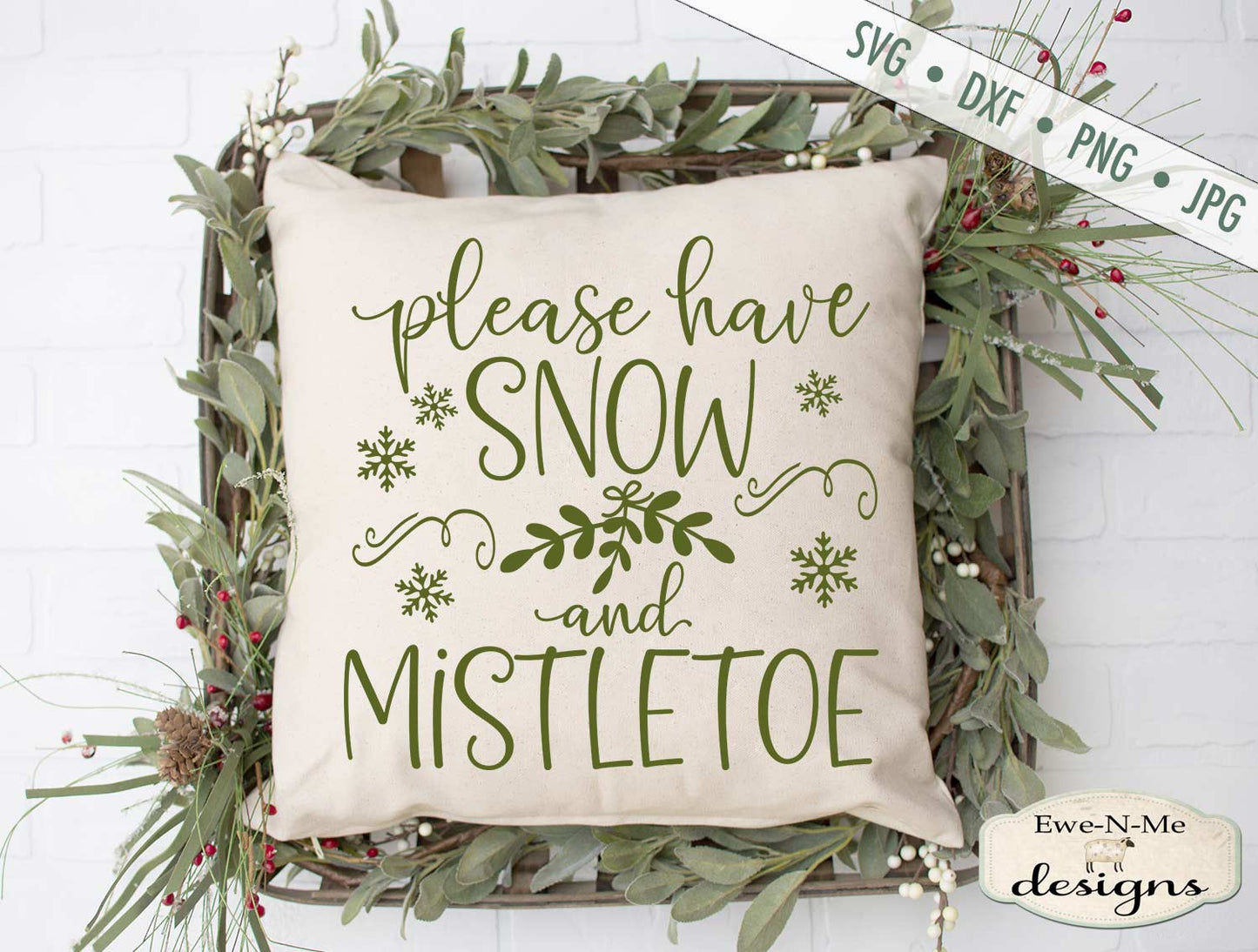 Snow and Mistletoe - Christmas - SVG