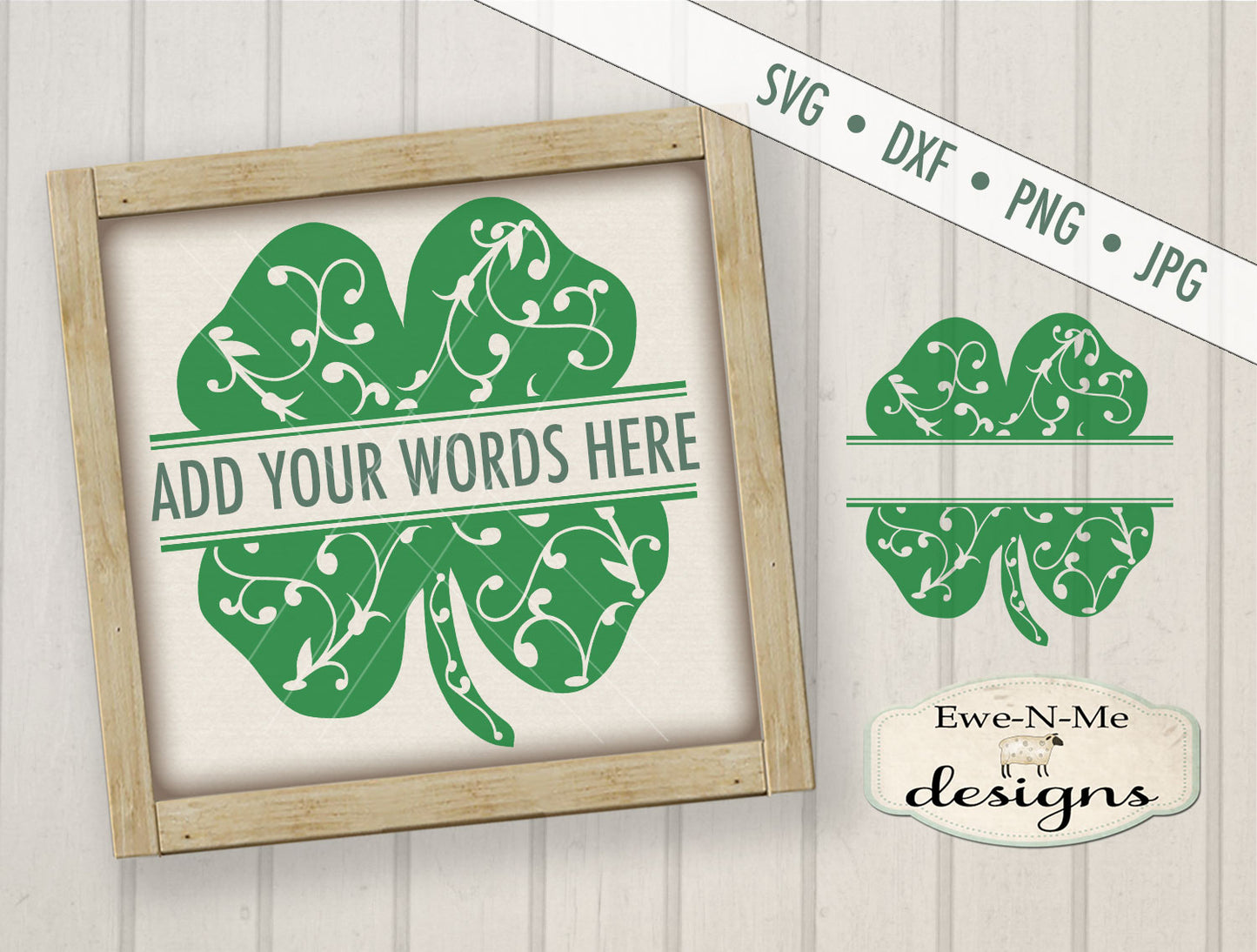 Split Shamrock with Swirls - SVG