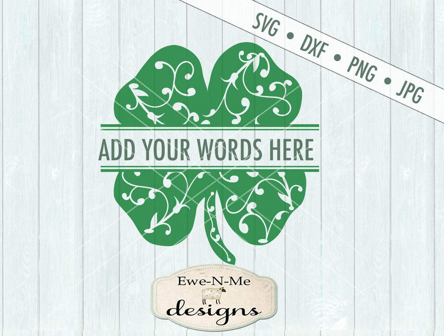 Split Shamrock with Swirls - SVG