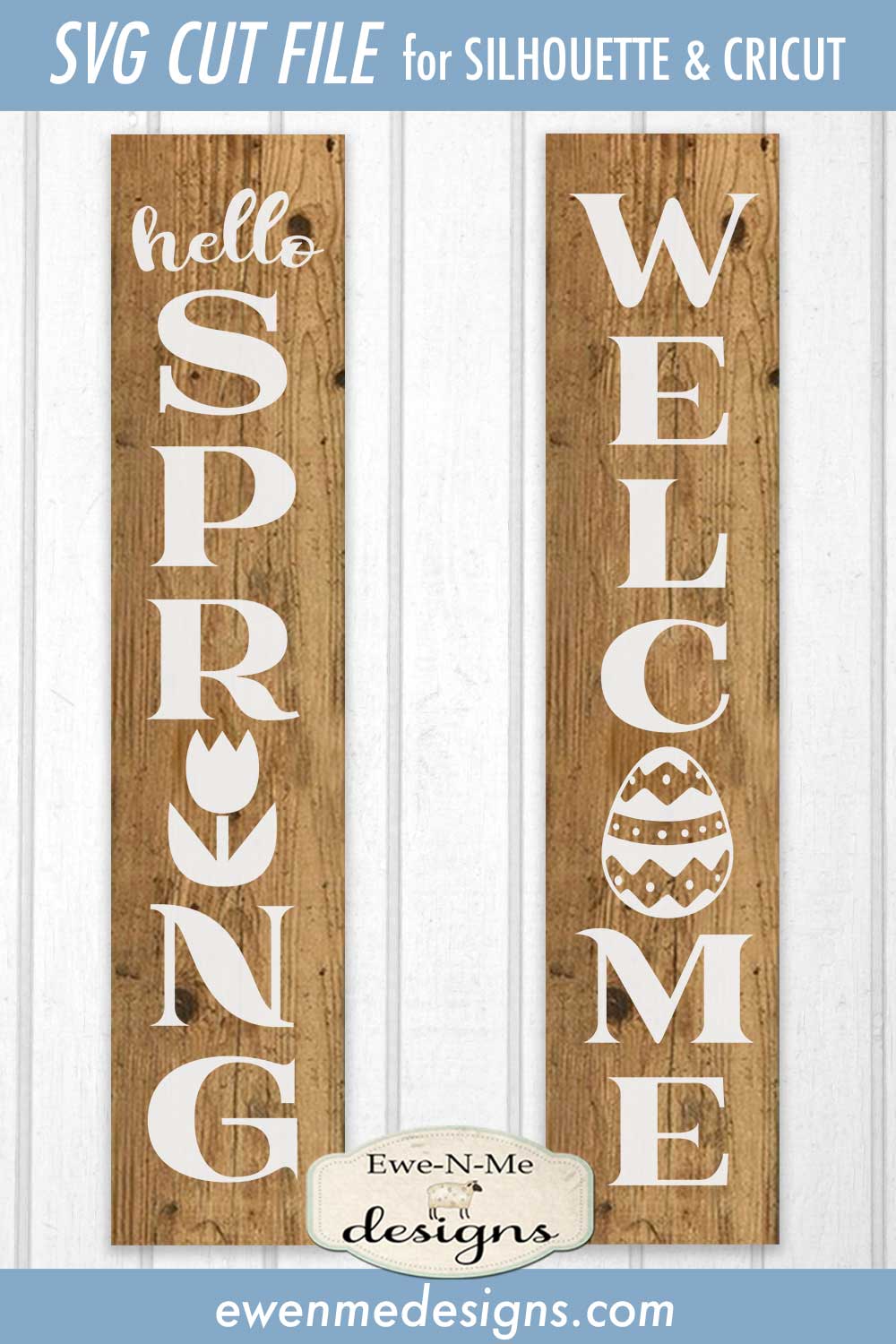 Hello Spring Welcome Easter Vertical - SVG