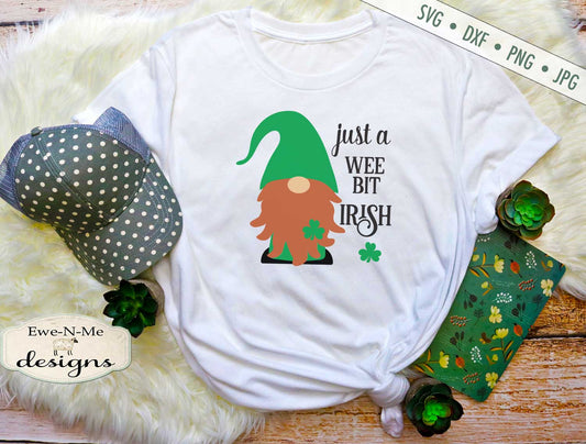 Shamrock Gnome - Wee Bit Irish - St Patricks Day - SVG