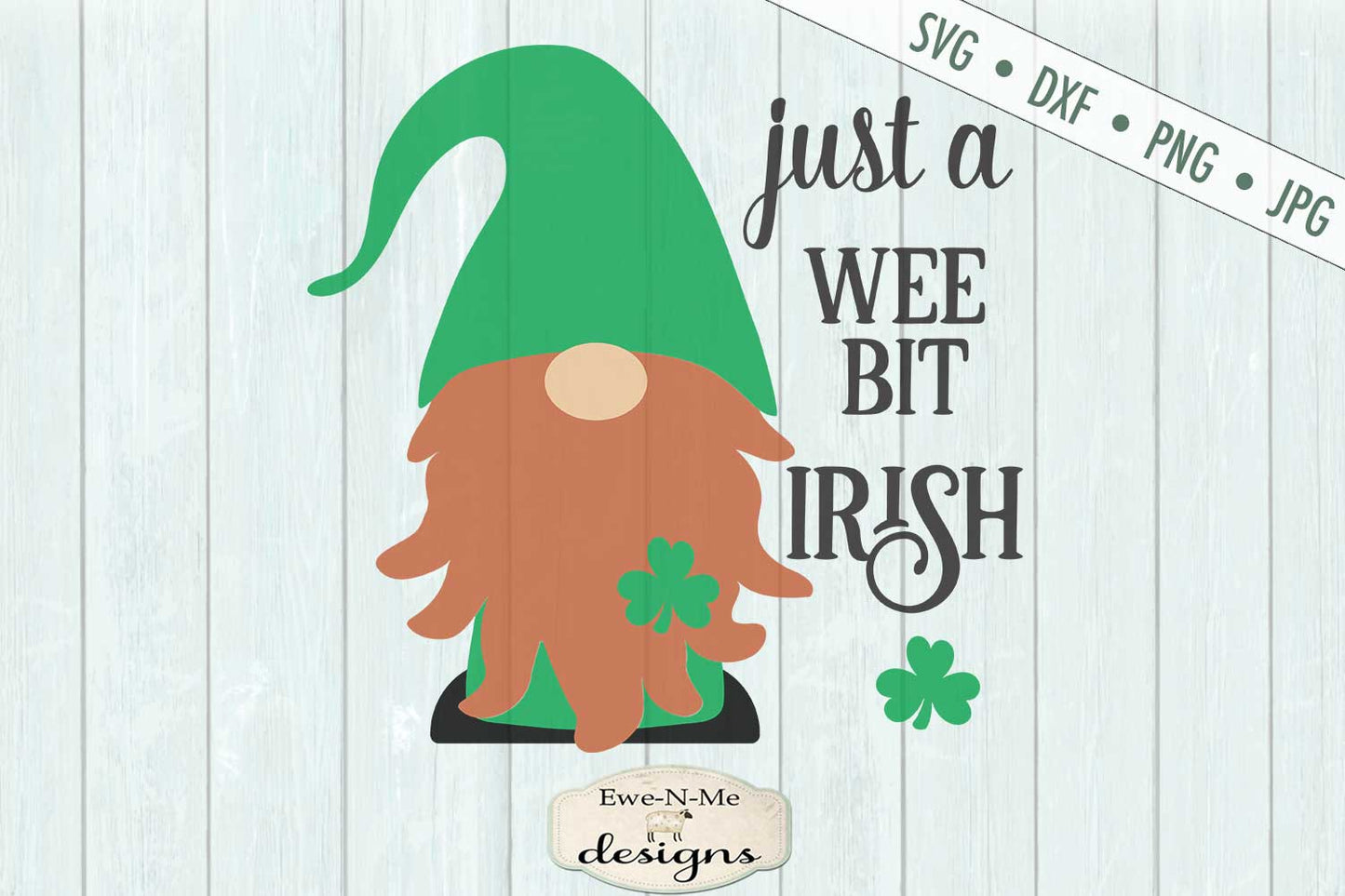 Shamrock Gnome - Wee Bit Irish - St Patricks Day - SVG