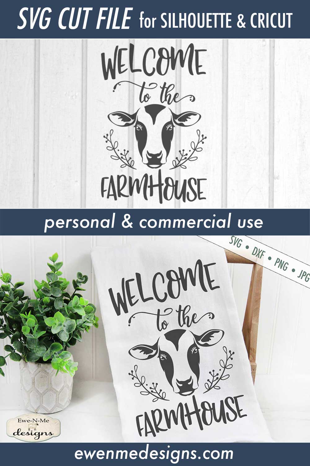 Welcome to the Farmhouse - Cow - SVG