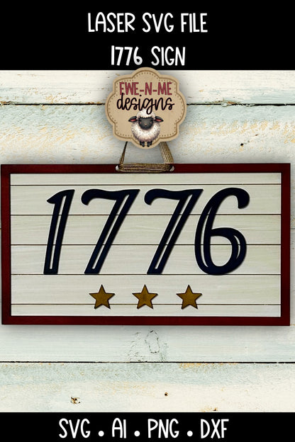 1776 Patriotic Sign | Laser Cut SVG File