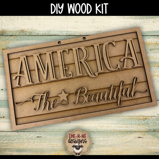 America The Beautiful Sign | DIY WOOD KIT