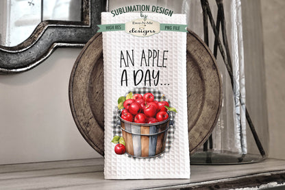 Red Apples and Plaid - Kitchen Towel Sublimation Designs
