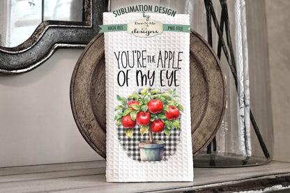 Red Apples and Plaid - Kitchen Towel Sublimation Designs