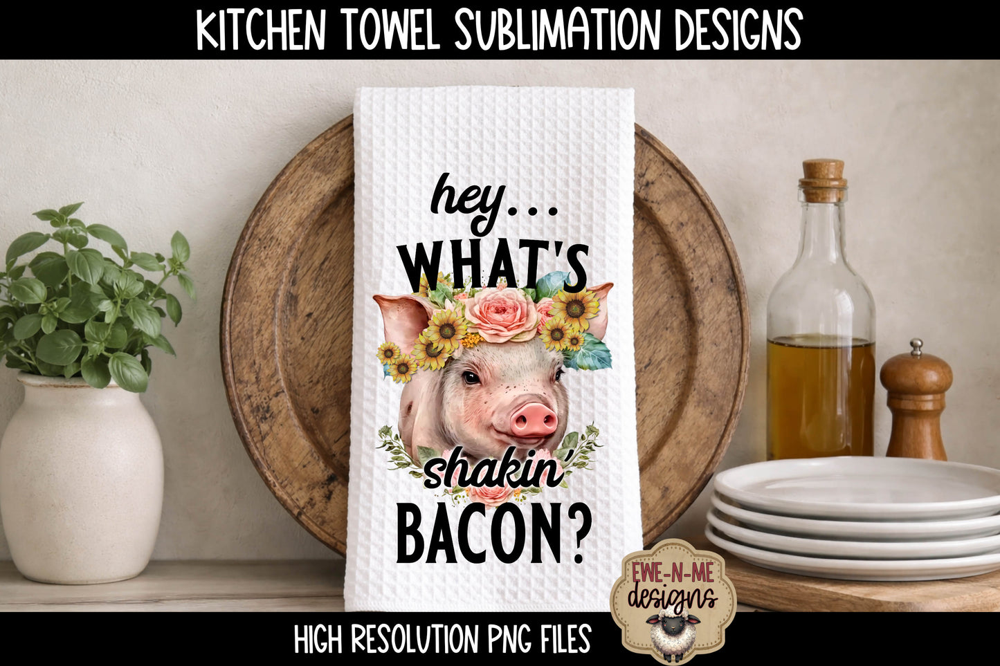 Funny Farm Animals - Bundle of 5 - Kitchen Towel Sublimation Designs (Copy)