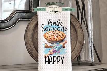 Floral Rolling Pins Bread and Pie - Kitchen Towel Sublimation Designs
