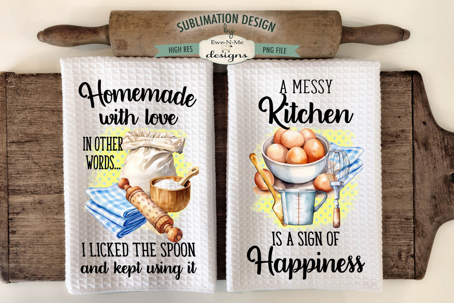 Funny Baking Themed - Kitchen Towel Sublimation Designs