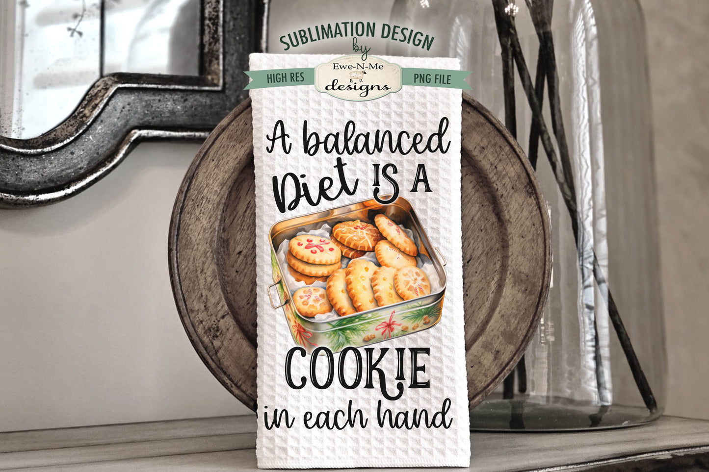 Christmas Cookies in Tins - Kitchen Towel Sublimation Designs