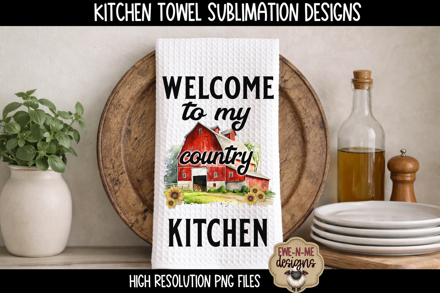 Funny Farm Animals - Bundle of 5 - Kitchen Towel Sublimation Designs (Copy)