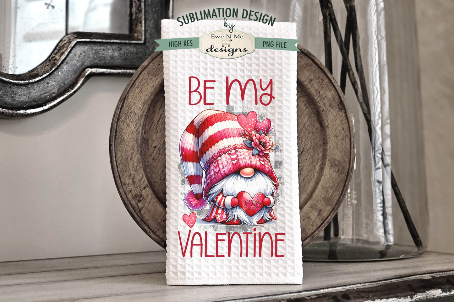 Valentine Gnome - Bundle of 5 - Kitchen Towel Sublimation Designs