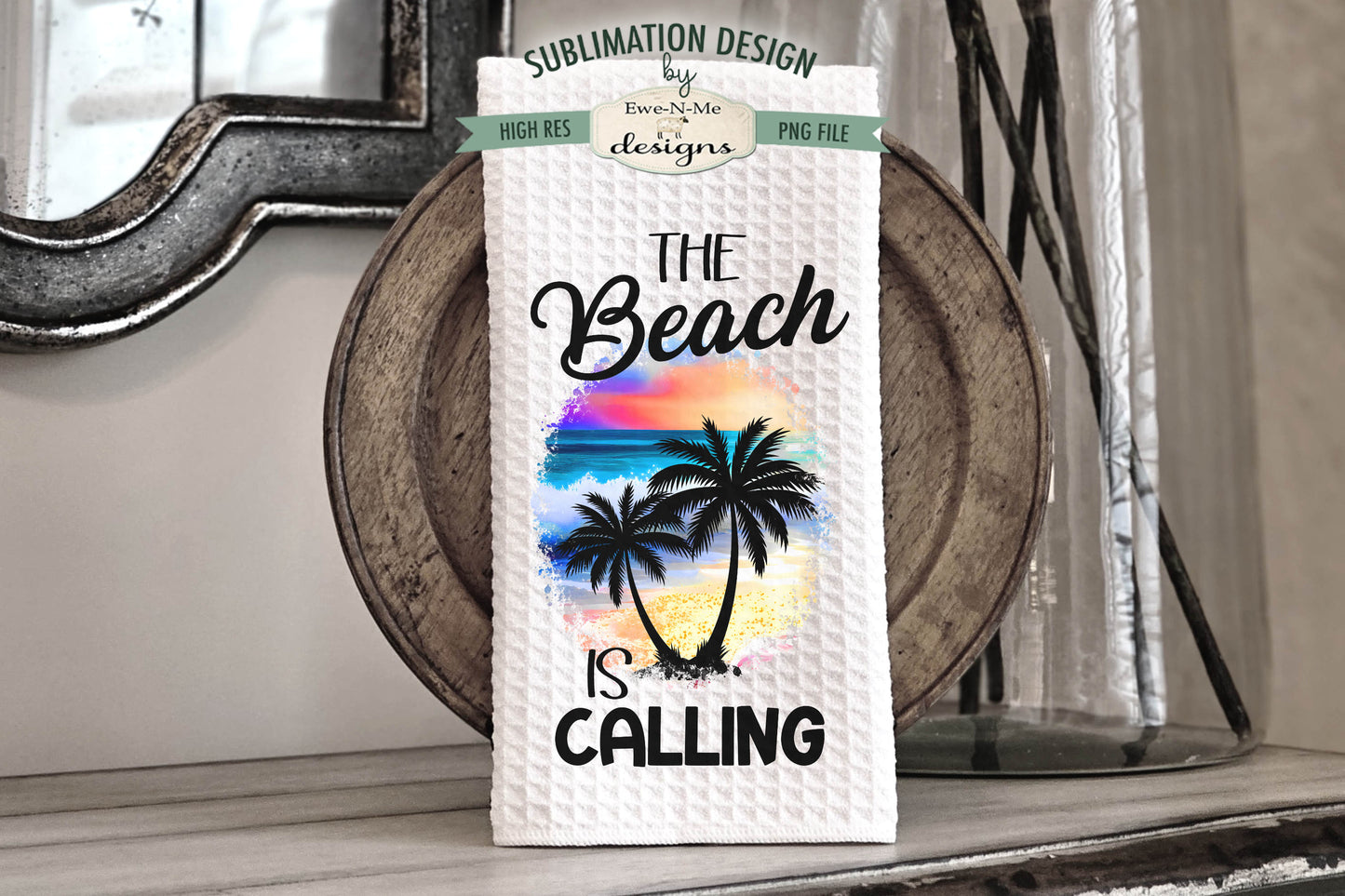 Beach Palm Trees - Kitchen Towel Sublimation Designs