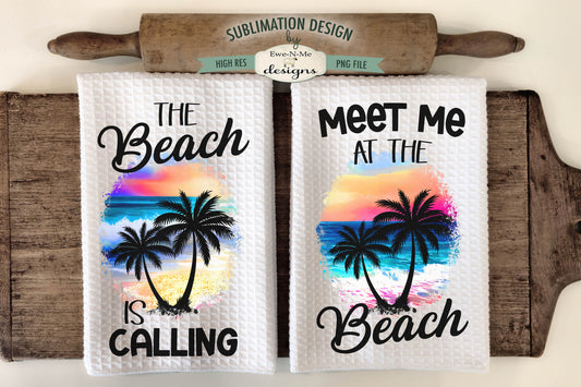 Beach Palm Trees - Kitchen Towel Sublimation Designs
