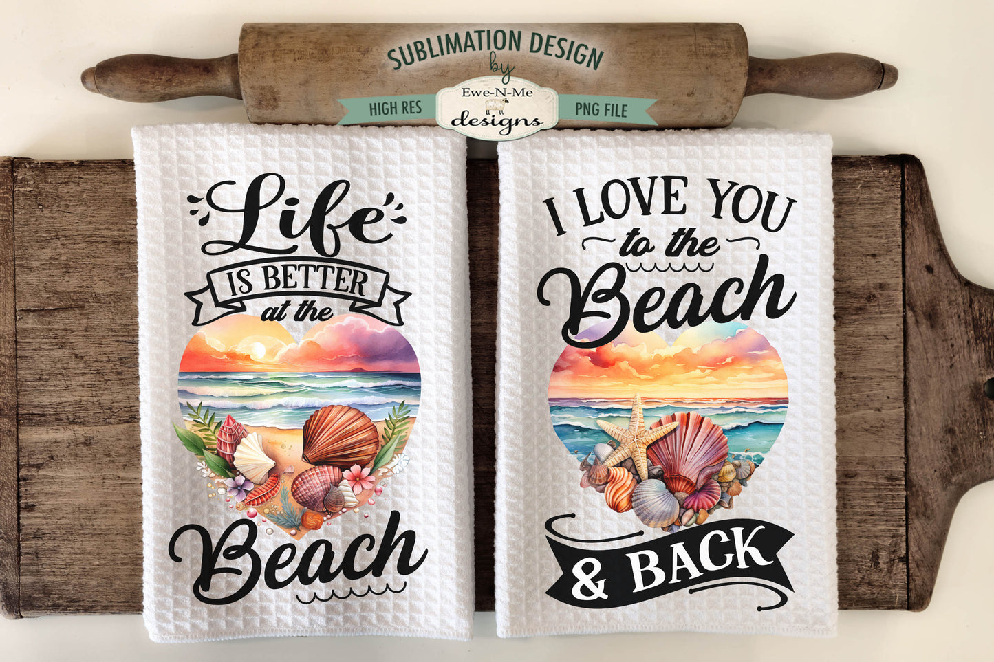Beach Themed - Kitchen Towel Sublimation Designs