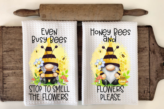Spring Bee Gnome - Kitchen Towel Sublimation Designs