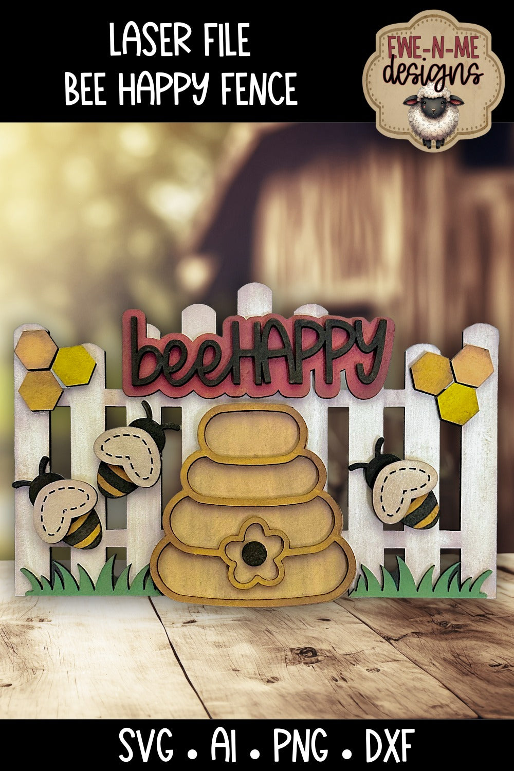 Bee Happy Fence | Laser Cut SVG File