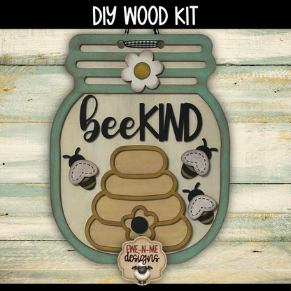 Bee Kind Jar Sign | DIY WOOD KIT