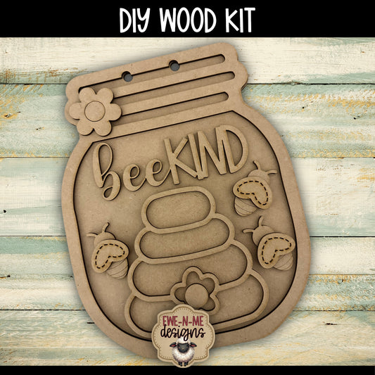 Bee Kind Jar Sign | DIY WOOD KIT