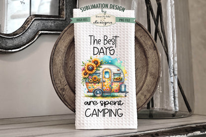 Campers With Sunflowers - Kitchen Towel Sublimation Designs