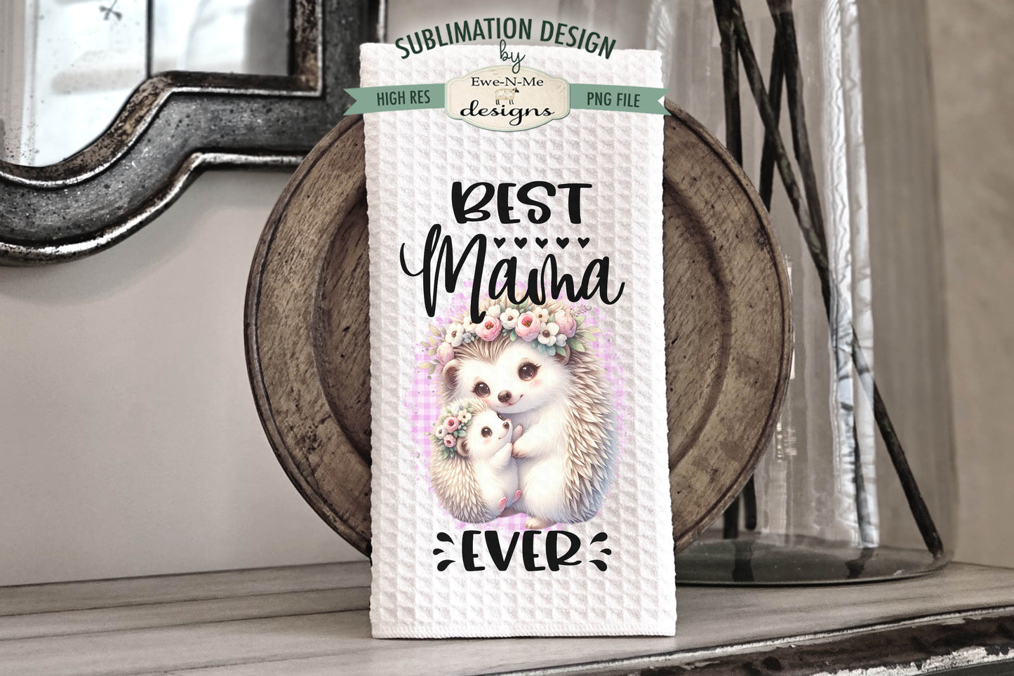 Best Mama Ever Baby Animals - Bundle of 5 - Kitchen Towel Sublimation Designs