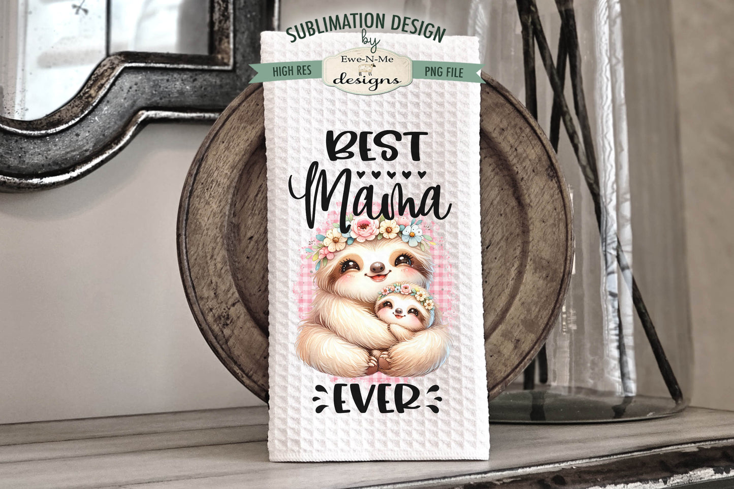 Best Mama Ever Baby Animals - Bundle of 5 - Kitchen Towel Sublimation Designs