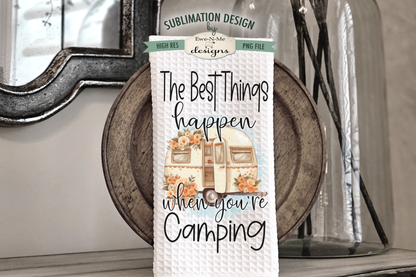 Funny Camper Towels - Bundleof 5 - Kitchen Towel Sublimation Designs