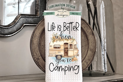 Funny Camper Towels - Bundleof 5 - Kitchen Towel Sublimation Designs
