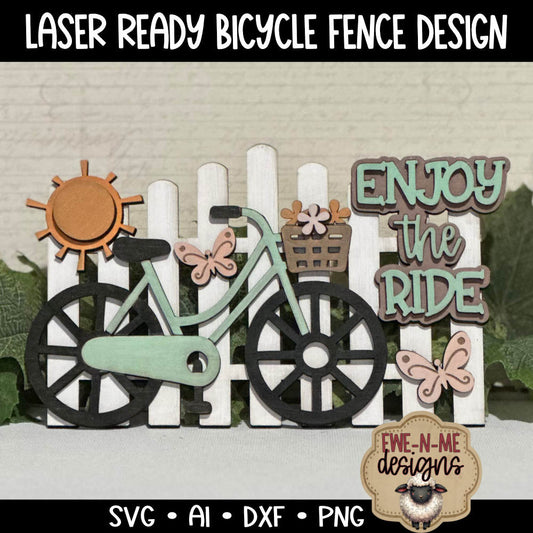 Bicycle Enjoy The Ride Fence | Laser Cut SVG File