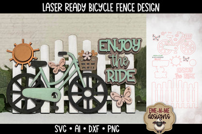 Bicycle Enjoy The Ride Fence | Laser Cut SVG File