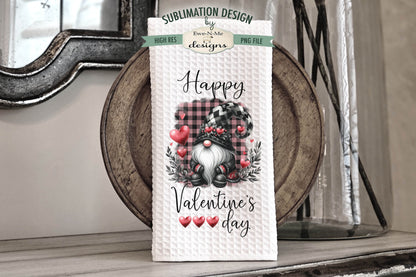 Pink Black Valentine Gnomes - Kitchen Towel Sublimation Designs