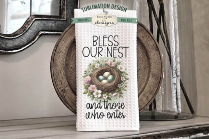 Spring Flowers and Bird Houses - Bundle of 5 - Kitchen Towel Sublimation Designs