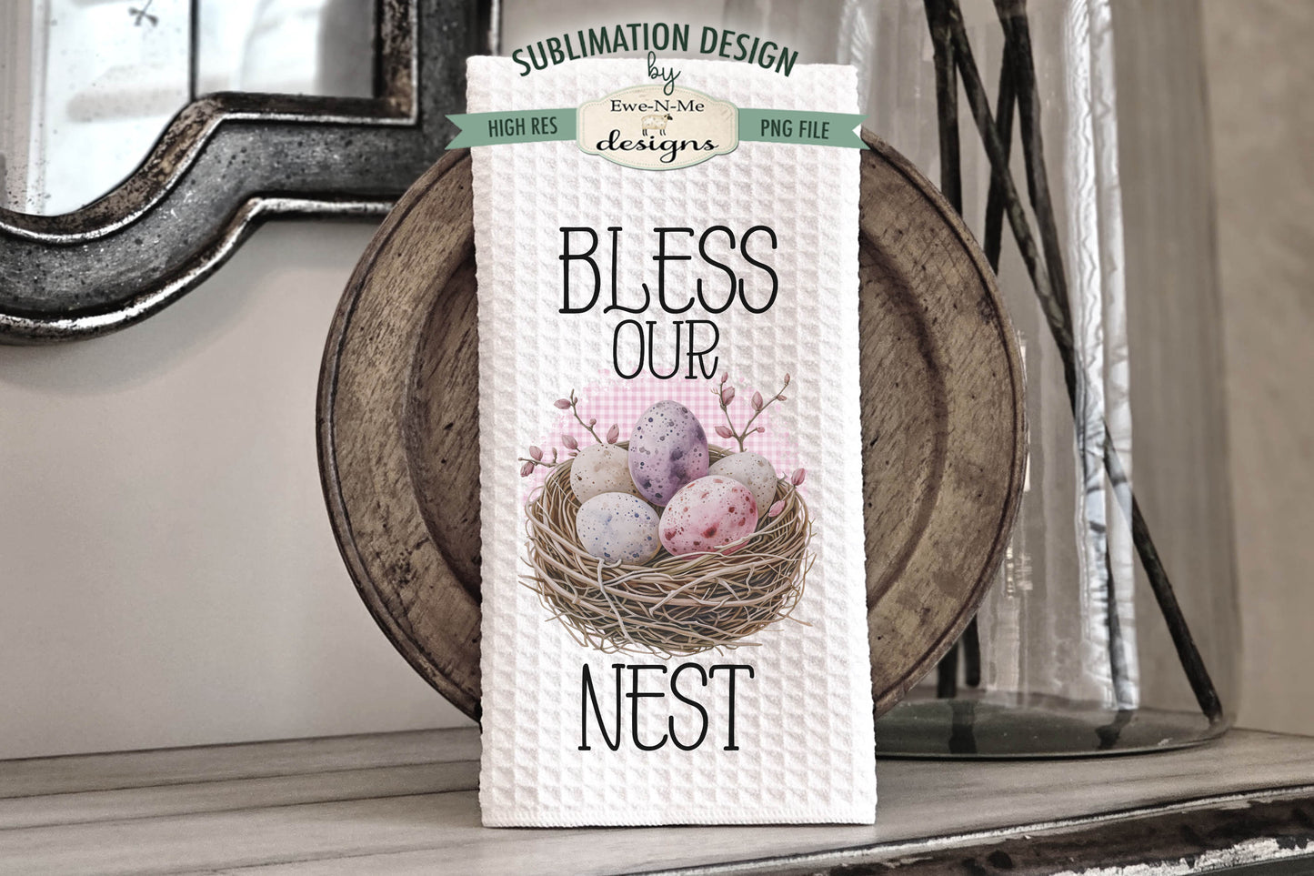 Pastel Easter Eggs - Kitchen Towel Sublimation Designs