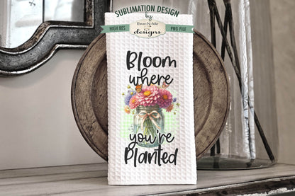 Assorted Flowers In Mason Jars - Bundle of 10 - Kitchen Towel Sublimation Designs