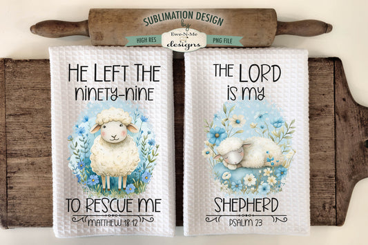 Faith Based Sheep (blue) - Kitchen Towel Sublimation Designs