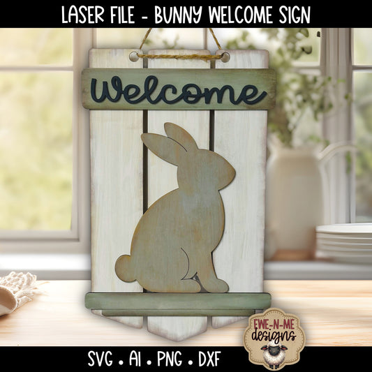 Bunny Welcome Sign | Laser Cut SVG File