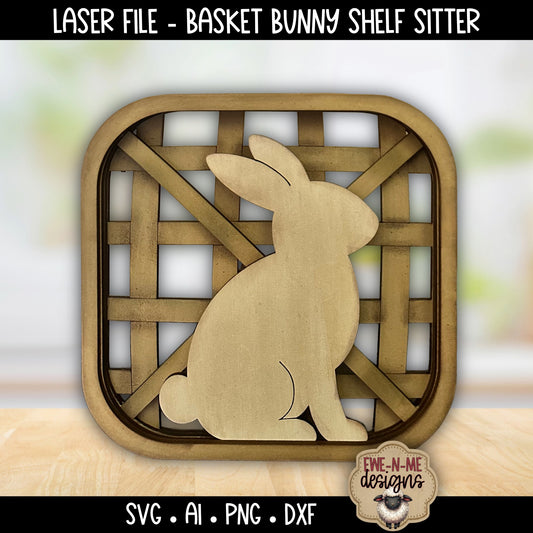 Tobacco Basket Bunny Shelf Sitter | Laser Cut SVG File
