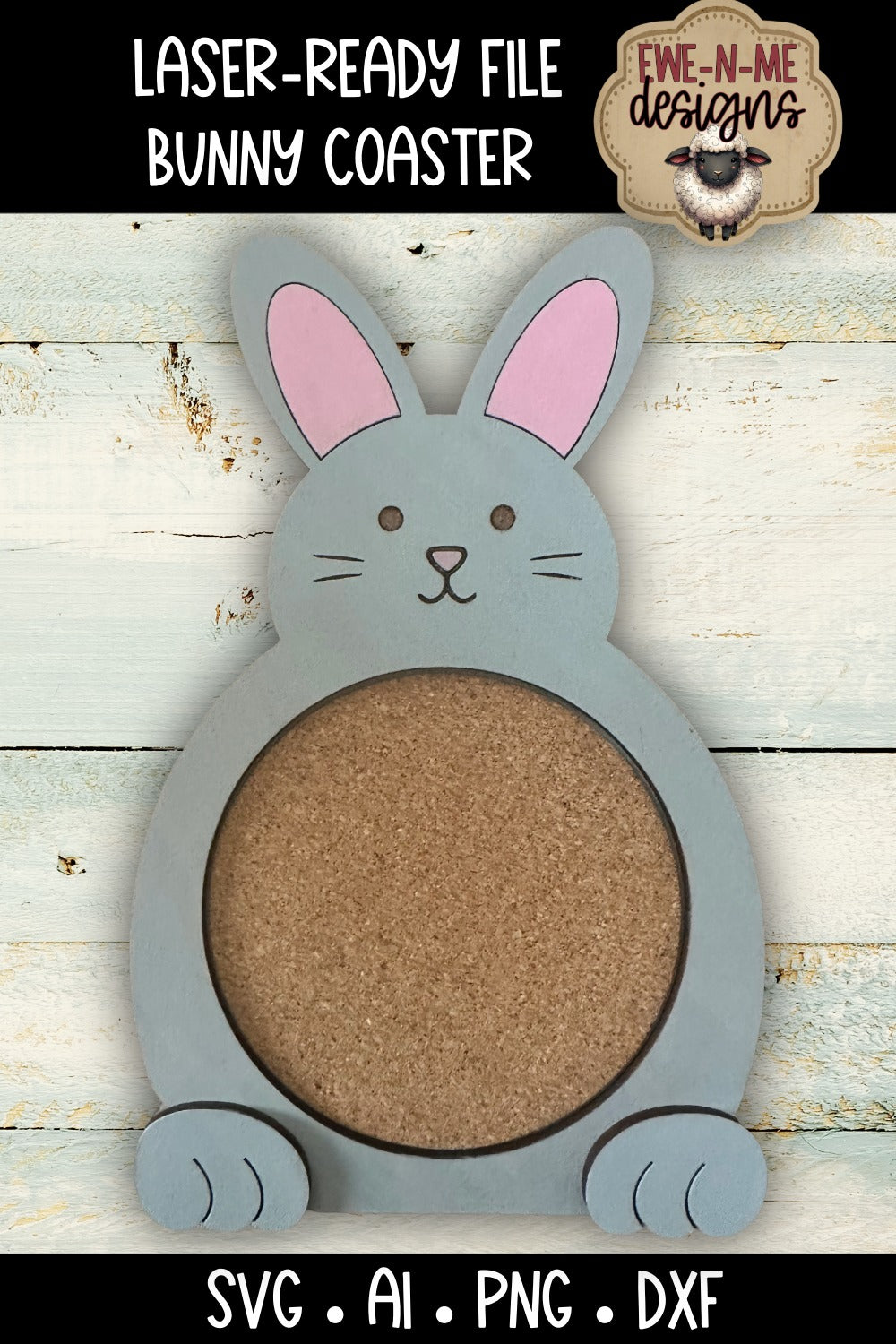 Bunny Cork Coaster | Laser Cut SVG File