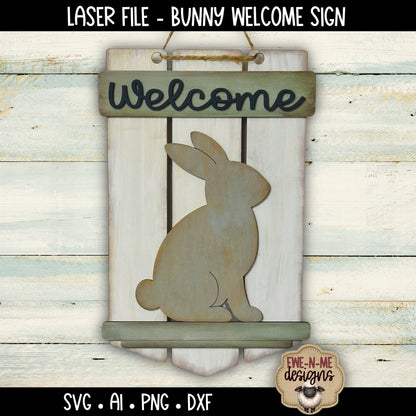Bunny Welcome Sign | Laser Cut SVG File