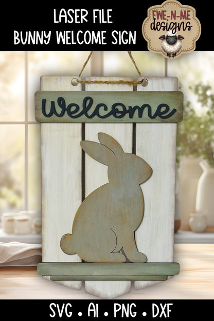 Bunny Welcome Sign | Laser Cut SVG File