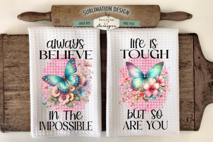 Butterfly Floral - Kitchen Towel Sublimation Designs