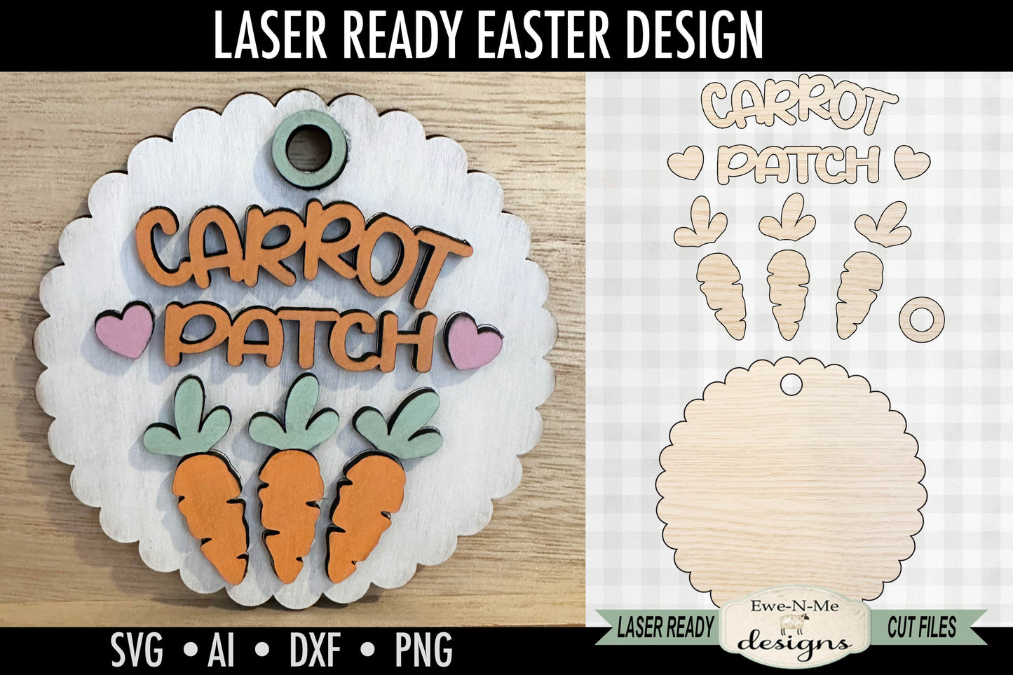 Carrot Patch Easter SVG – Round Spring Laser Cut SVG File