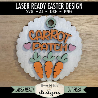 Carrot Patch Easter SVG – Round Spring Laser Cut SVG File