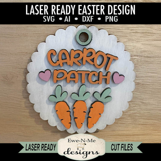 Carrot Patch Easter SVG – Round Spring Laser Cut SVG File