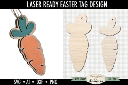 Carrot Tag for Easter - Laser Cut SVG File