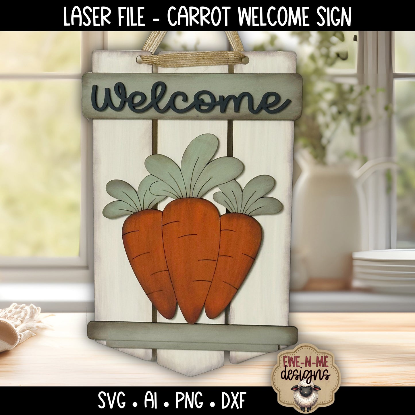 Carrot Welcome Sign | Laser Cut SVG File