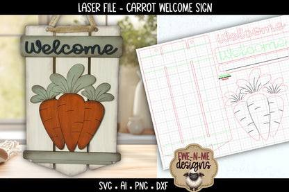 Carrot Welcome Sign | Laser Cut SVG File