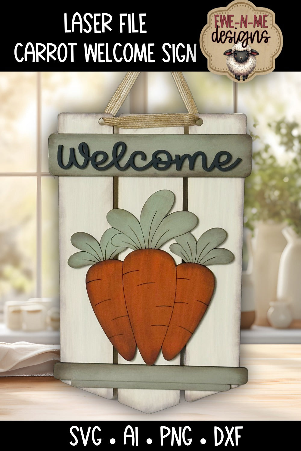 Carrot Welcome Sign | Laser Cut SVG File